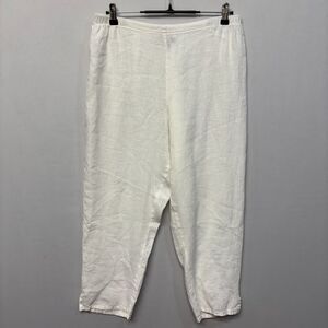 Flax Women 100% Linen Pull On Pants Size Medium Elastic Waist C038 -25
